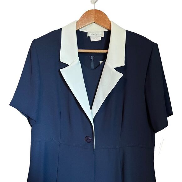 NWT! Nancy G vintage navy 2 piece dress and coat set - Picture 2 of 16